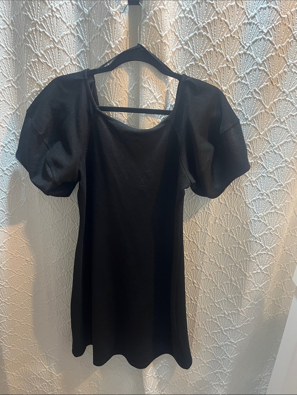 Zara Black Mini Dress with Puff Sleeves